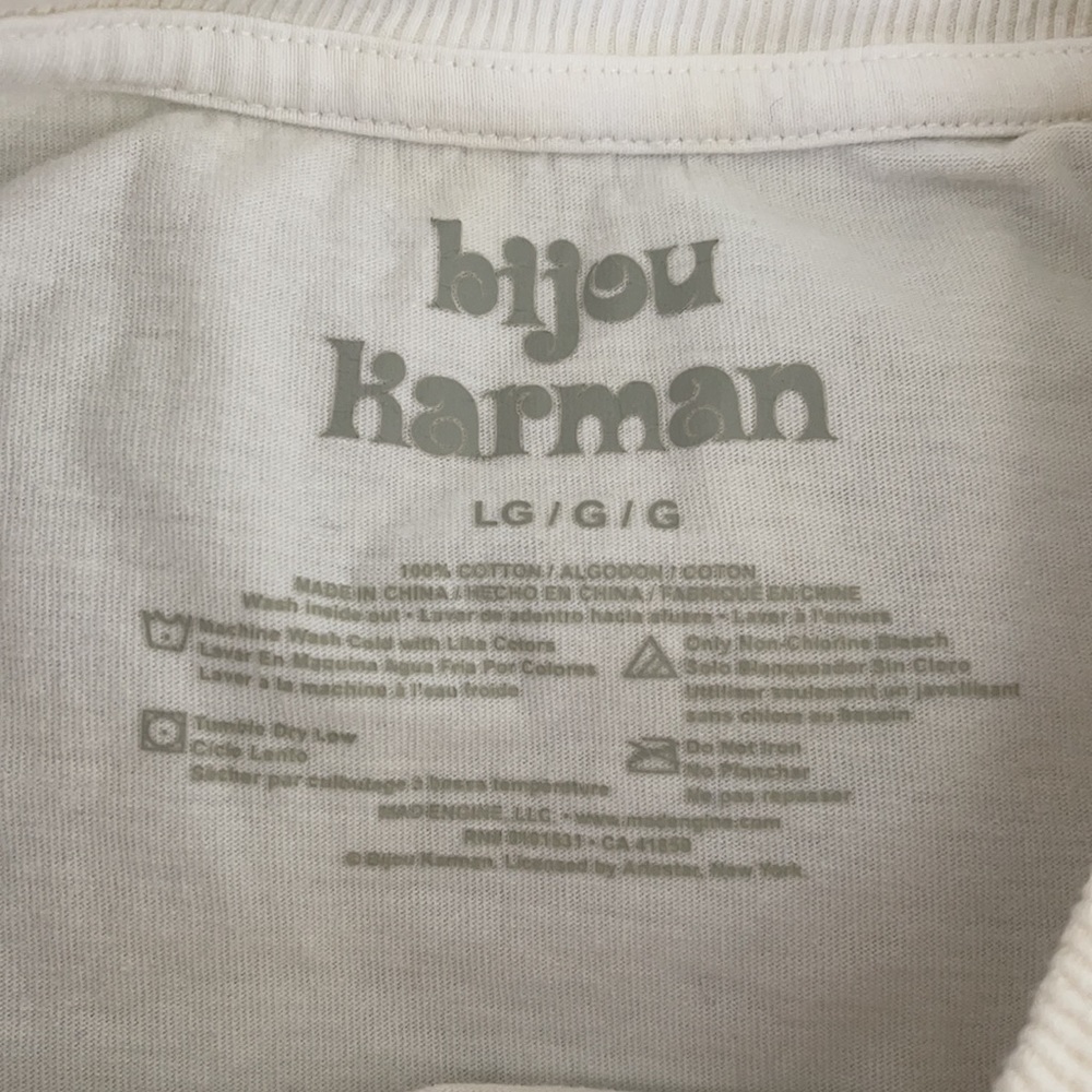 Bijou Karman Pale Yellow/White Tie Dye Graphic Tee - Picture 9 of 9